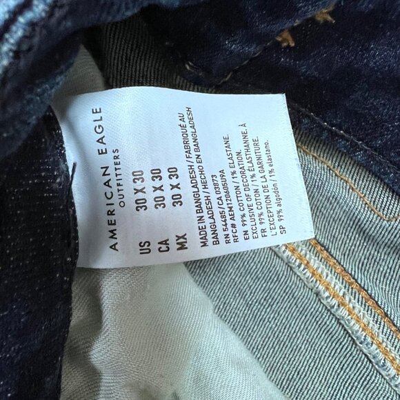 American Eagle Outfitters Jeans Slim Straight Men’s Blue Pockets Size 30x30 - Picture 7 of 12